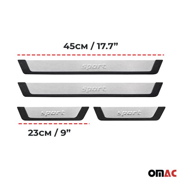 2012-2015 Mercedes ML Class W166 Door Sill Scuff Plate Scratch Protector Sport Brushed Steel 4Pcs Online Sale - Image 3