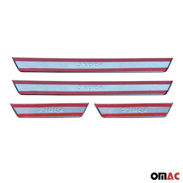 Honda Fit Door Sill Scuff Plate Scratch Protector Sport Brushed Steel 4Pcs on Sale - Image 5