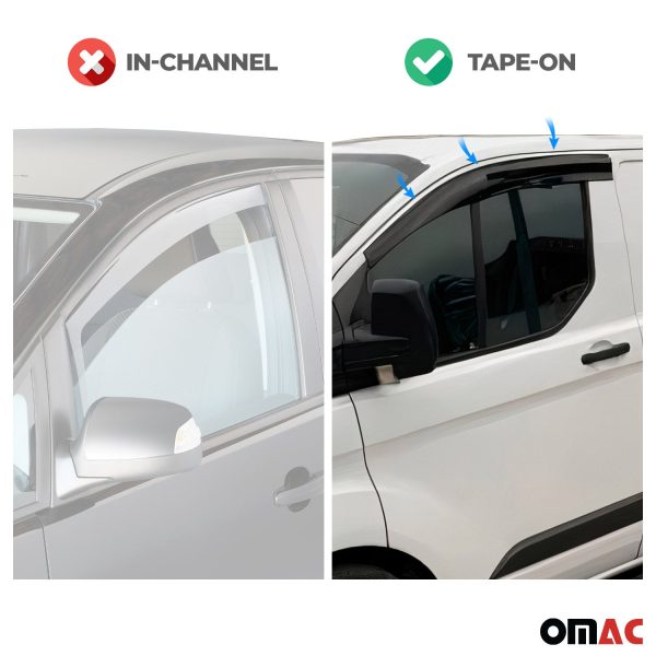2006-2011 Hyundai Accent Sedan Window Visor Vent Rain Deflector 2Pcs Smoke For Discount - Image 3