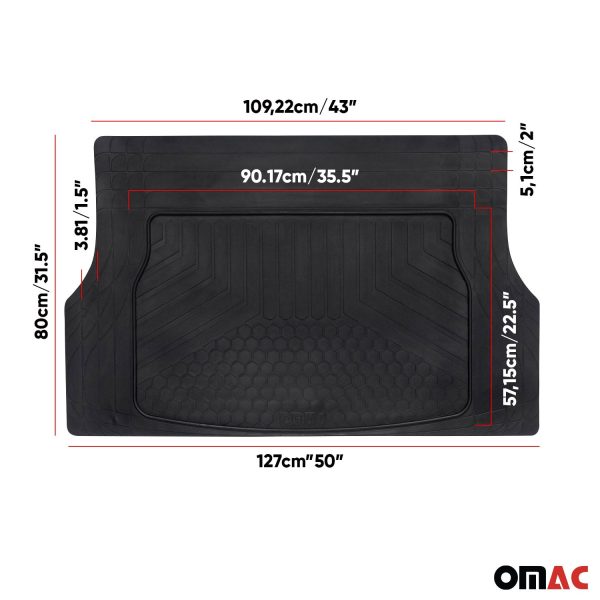VW Tiguan Semi-Custom fit Cargo Mats Liner All Weather Black Rubber Cheap - Image 5
