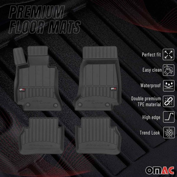2017-2023 Mercedes E Class S213 Wagon Premium Floor Mats Liners Full Set All Weather Heavy Duty Black Online Sale - Image 2