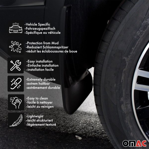 2019-2024 RAM 1500 Mud Guards Splash Mud Flaps Black 4 Pcs For Discount - Image 3