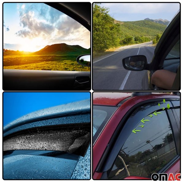 2006-2009 VW Rabbit   GTI Window Visor Vent Rain Deflector 4Pcs Smoke Online Hot Sale - Image 5