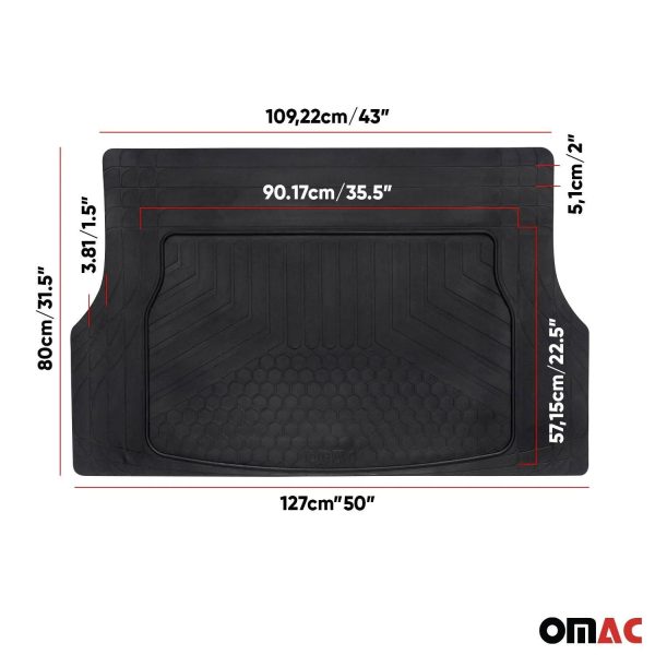 Toyota Avalon Semi-Custom fit Cargo Mats Liner All Weather Black Rubber Fashion - Image 5