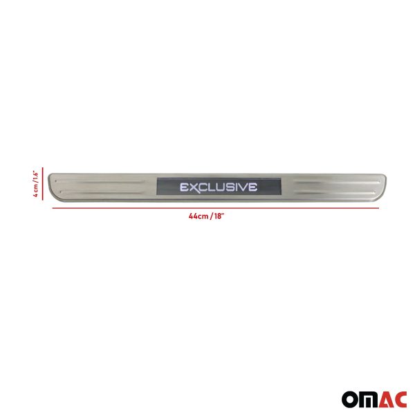 2017-2020 Nissan Rogue Door Sill Scuff Plate Illuminated Exclusive Brushed Steel 2Pcs For Cheap - Image 3