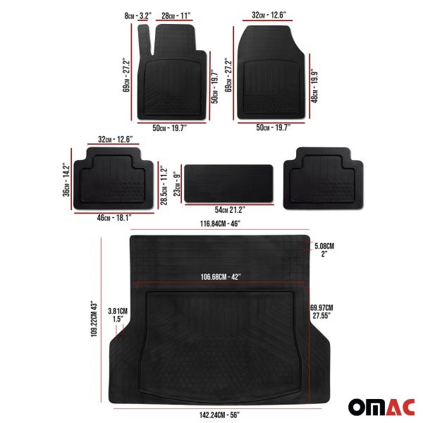 2017-2022 Buick Encore Semi-Custom fit Floor Mats & Cargo Liner Black Cheap - Image 5