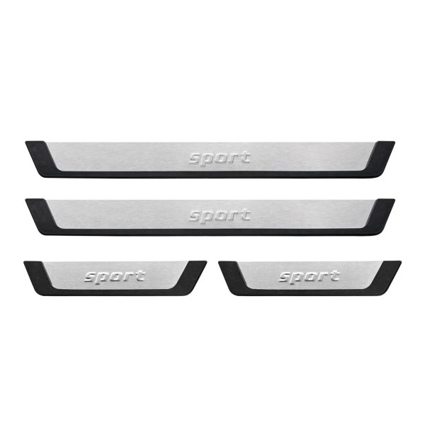 Honda Fit Door Sill Scuff Plate Scratch Protector Sport Brushed Steel 4Pcs on Sale