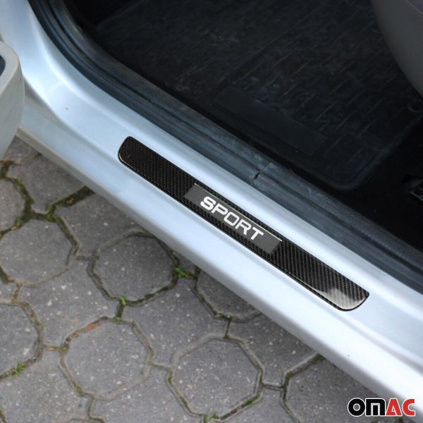 1997-2016 Mercedes SLK Class R170 R171 R172 Door Sill Scuff Plate Illuminated Carbon Fiber Black 2Pcs Online - Image 2