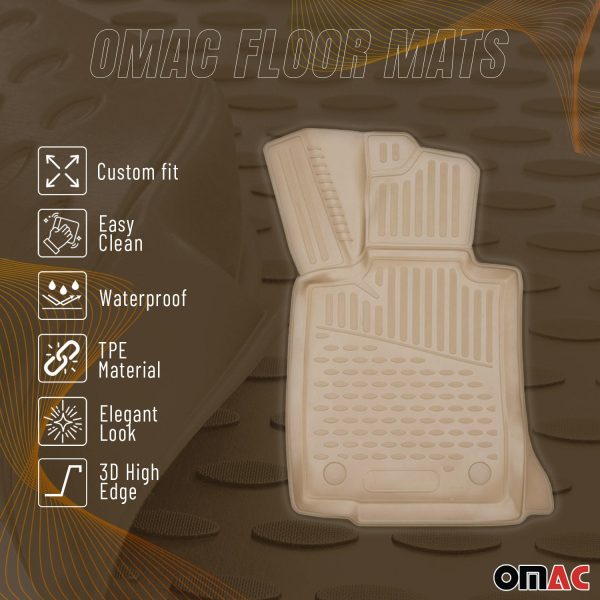 2005-2010 Jeep Commander Floor Mats Liners Full Set All Weather Beige Sale - Image 2