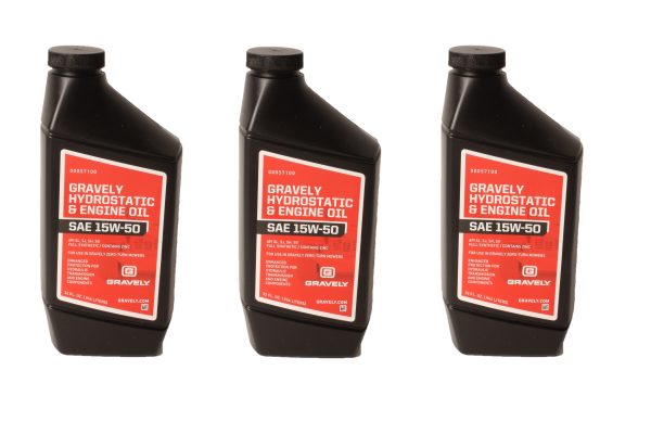 3 Gravely 00057100 32 oz Bottle of SAE 15W-50 Synthetic Zinc Hydro Engine Oil For Sale